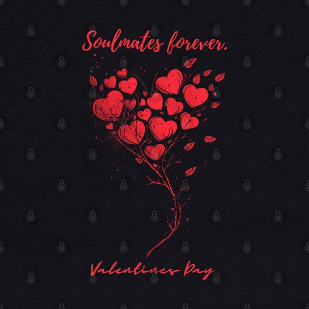 Soulmates forever. A Valentines Day Celebration Quote With Heart-Shaped Baloon by DivShot 